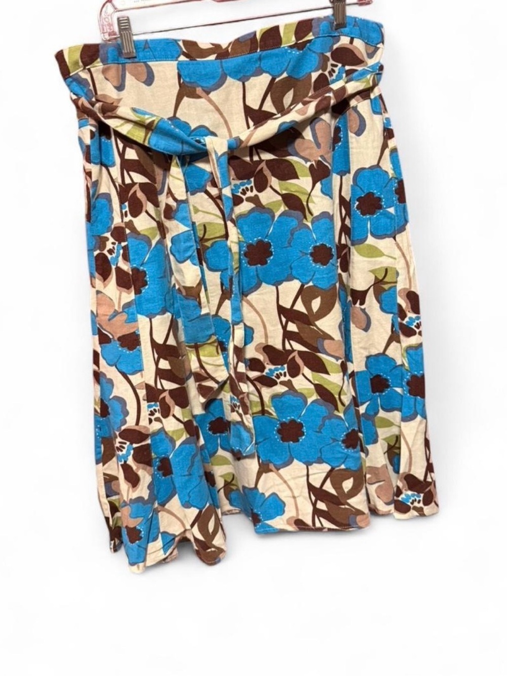 Papaya floral print knee-length flare skirt vintage 16